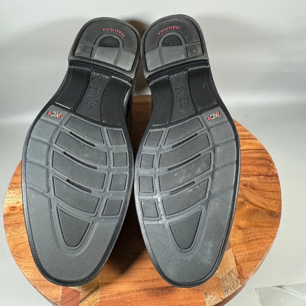 Johnston & Murphy Mens 12M XC4 Waterproof Black Leather Slip On Loafers 15-3297